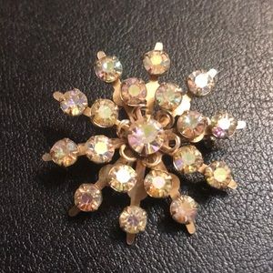 Vintage Irredesent Rhinestone brooch
